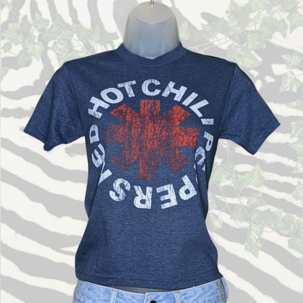 Red Hot Chili Peppers Navy Crop Top